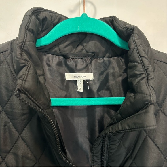 NWT Maurice’s Black Zip Up Recycled Plastic Quilted Puffer Vest Size 1X - Picture 2 of 5